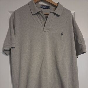 Vintage Polo Ralph Lauren Mens Polo Short Sleeve Shirt Size XL Light Grey